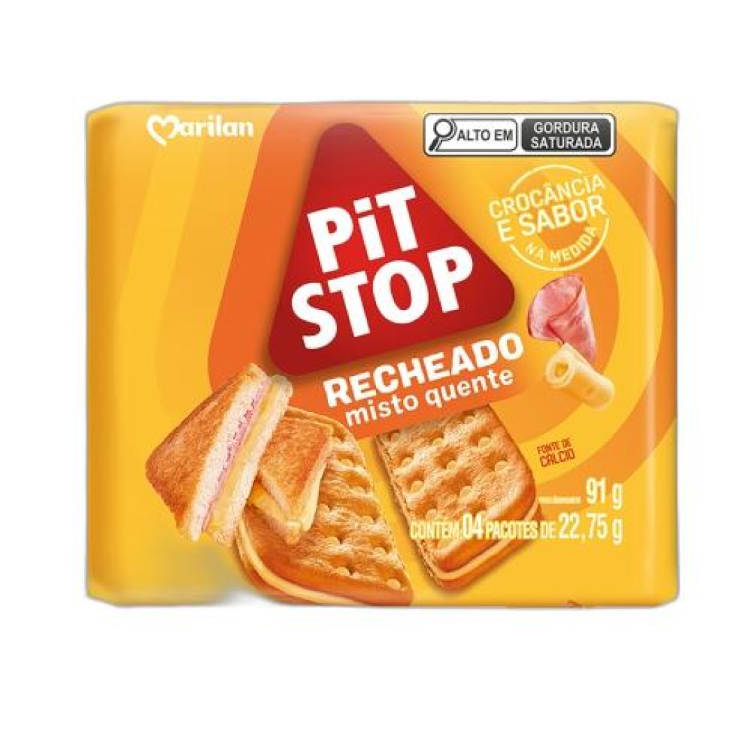 Detalhes do produto Bisc Rech Pit Stop 91Gr  Marilan Misto Quente