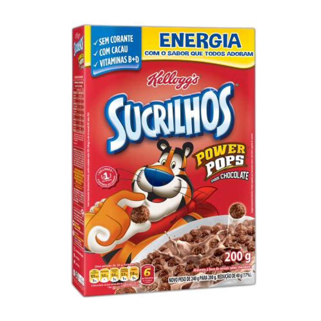 Detalhes do produto Cereal Sucrilhos Power Pops 200Gr Kellog Chocolate