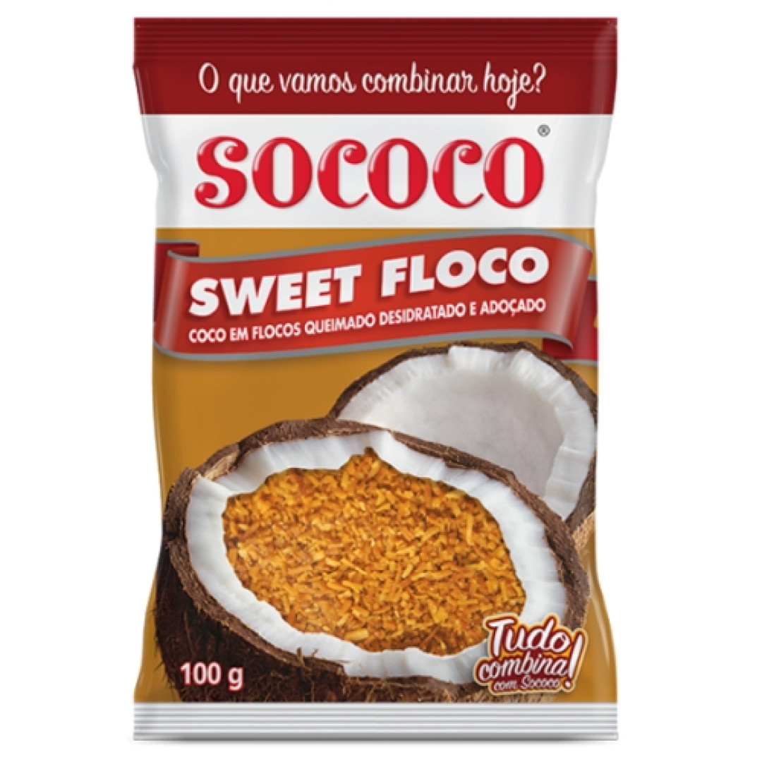 Detalhes do produto Coco Flocos Sweet Queimado 100Gr Sococo Adocado.desidra