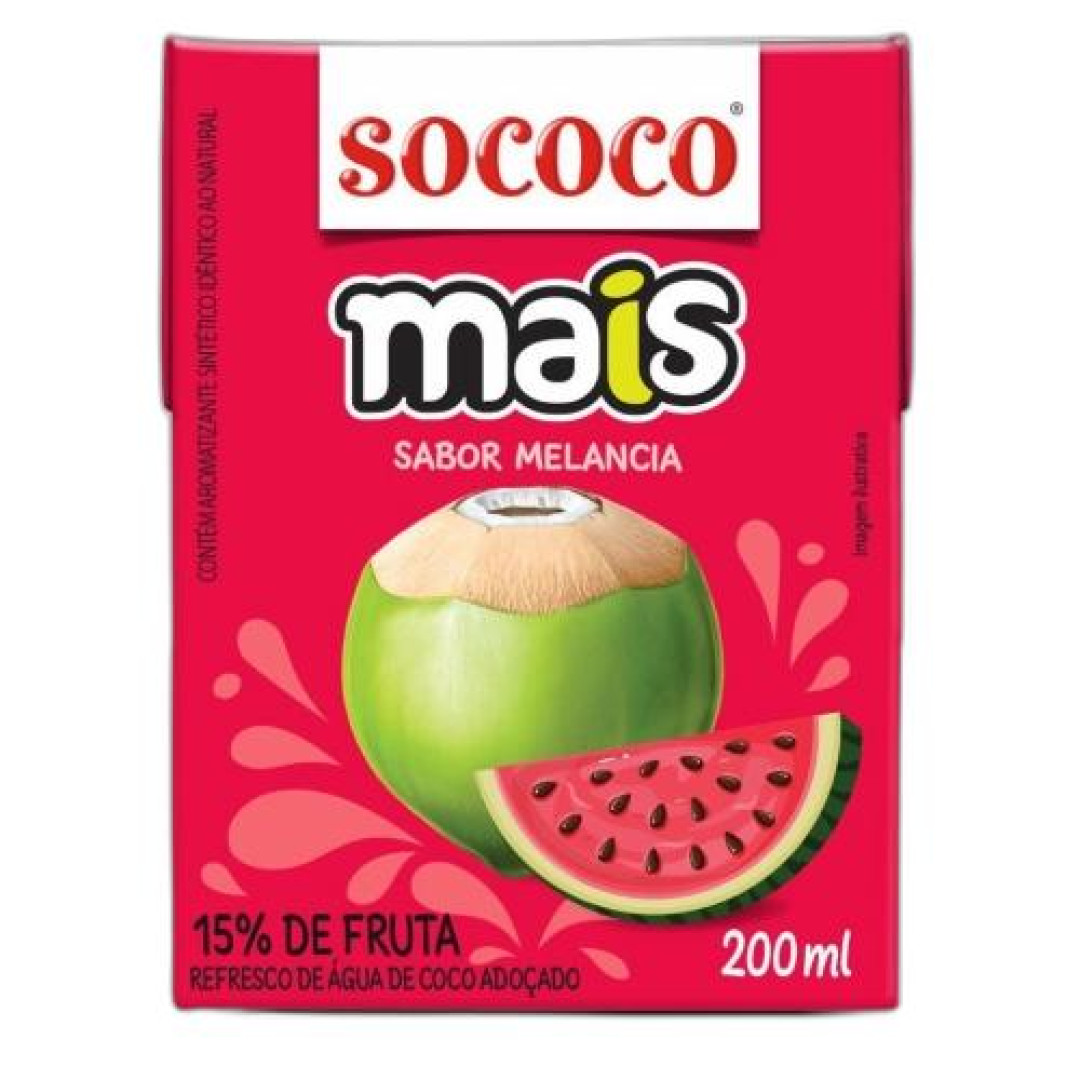 Detalhes do produto Agua Coco 200Ml Mais Sococo Melancia