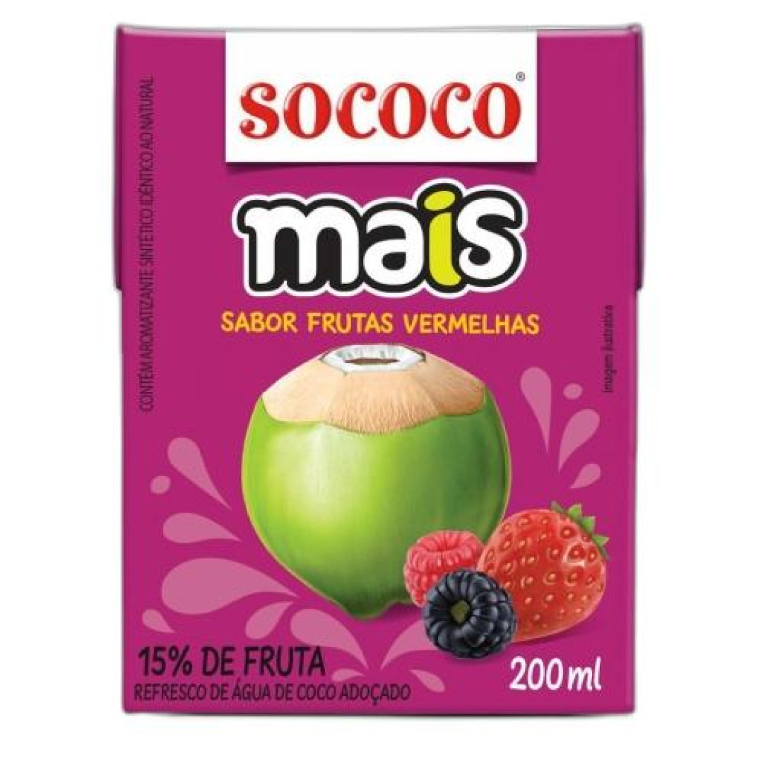 Detalhes do produto Agua Coco 200Ml Mais Sococo Frutas Vermelha