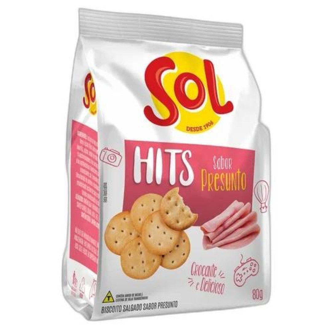 Detalhes do produto Bisc Salg Sol Hits 80Gr Sol Presunto