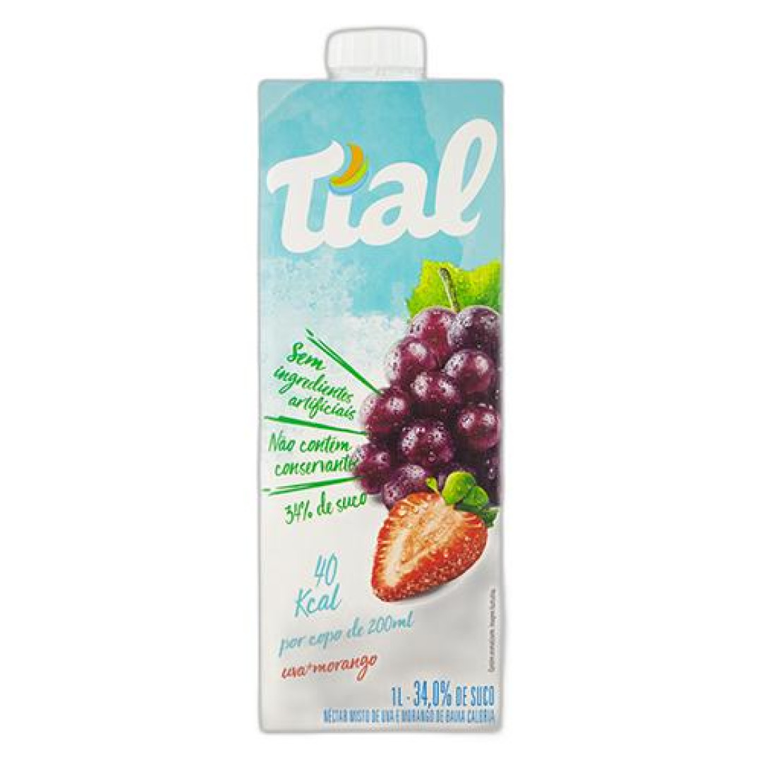 Detalhes do produto Suco Nectar Baixa Kcal 1Lt Tial Uva.morango