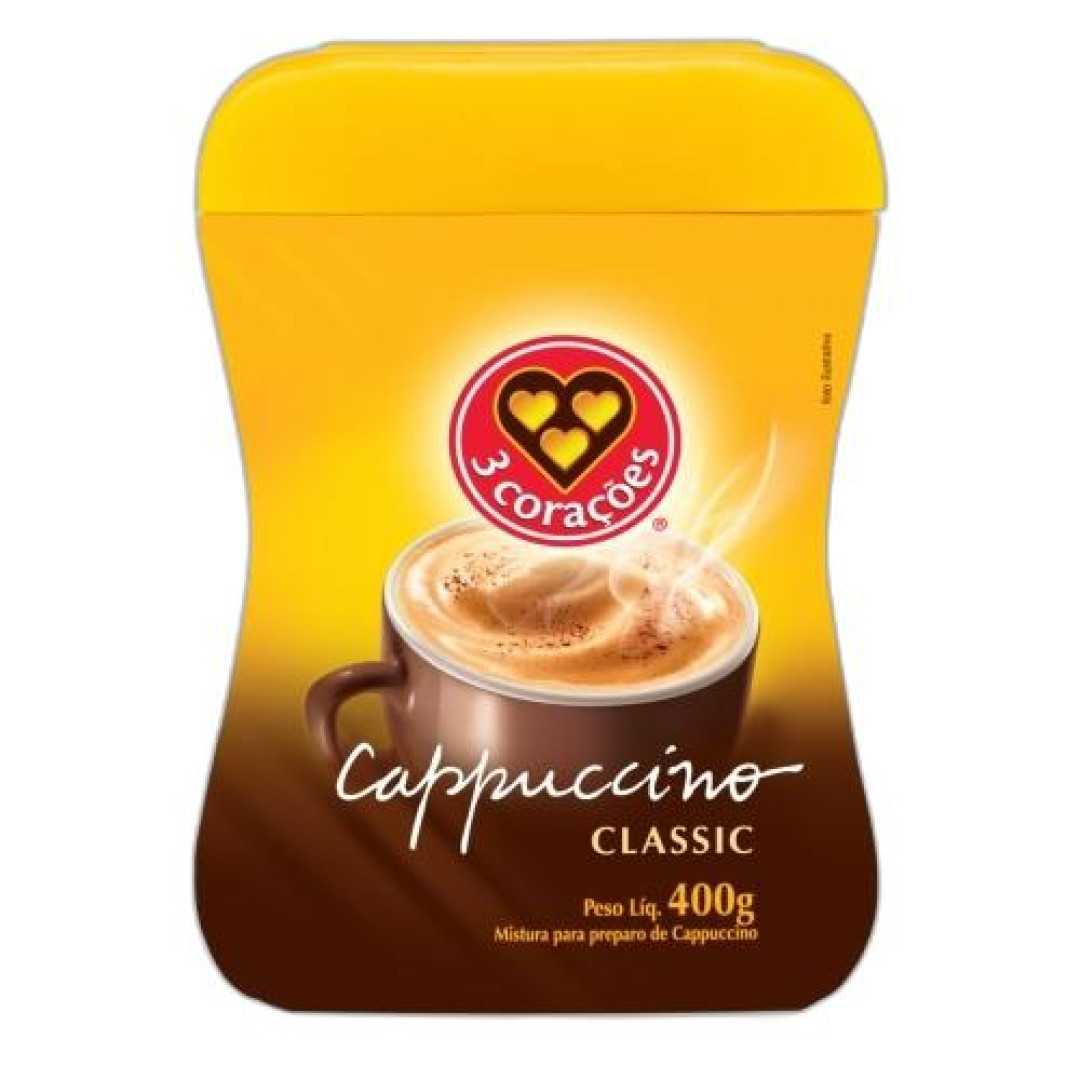 Detalhes do produto Cappuccino Pt 400Gr Tres Coracoes Classic