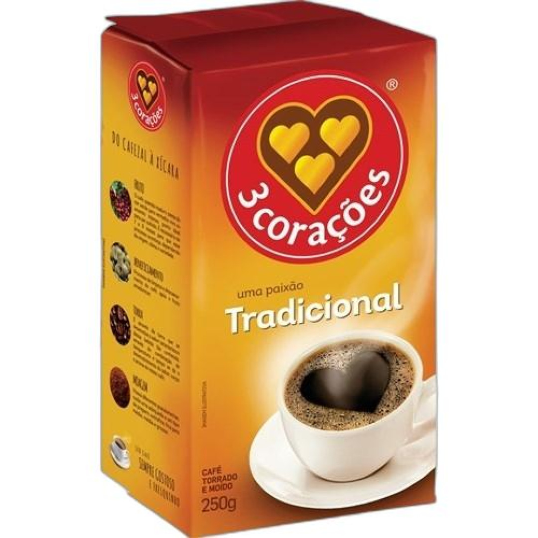 Detalhes do produto Cafe Torr/moido Vacuo 250Gr Tres Coracoe Tradicional