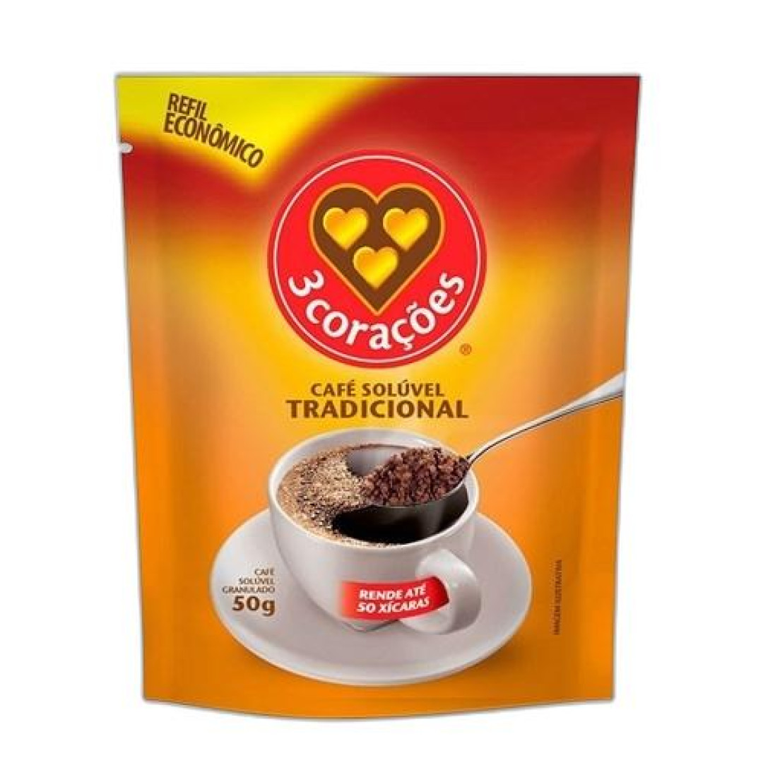 Detalhes do produto Cafe Soluvel Refil 50Gr Tres Coracoes Tradicional