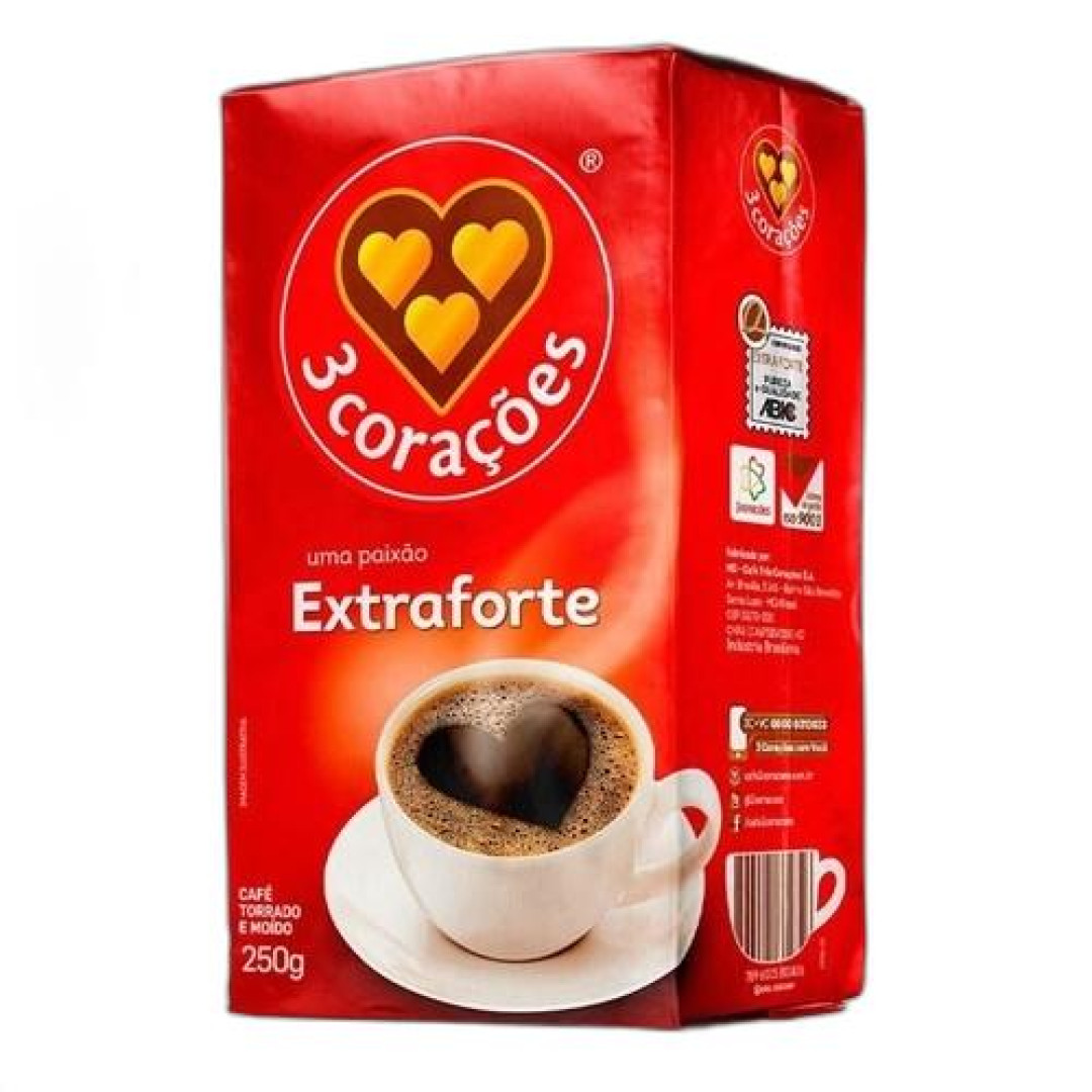 Detalhes do produto Cafe Torr/moido Vacuo 250Gr Tres Coracoe Extra Forte