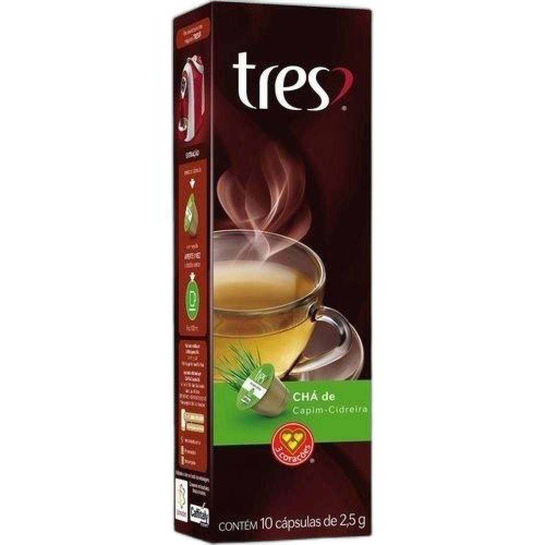 Detalhes do produto Cha Capsula 10X2,5Gr Tres Coracoes Capim Cidreira