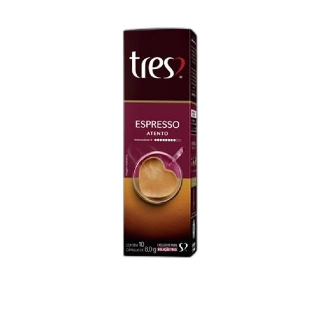 Detalhes do produto Cafe Espresso Capsula 10X8Gr Tres Coraco Atento