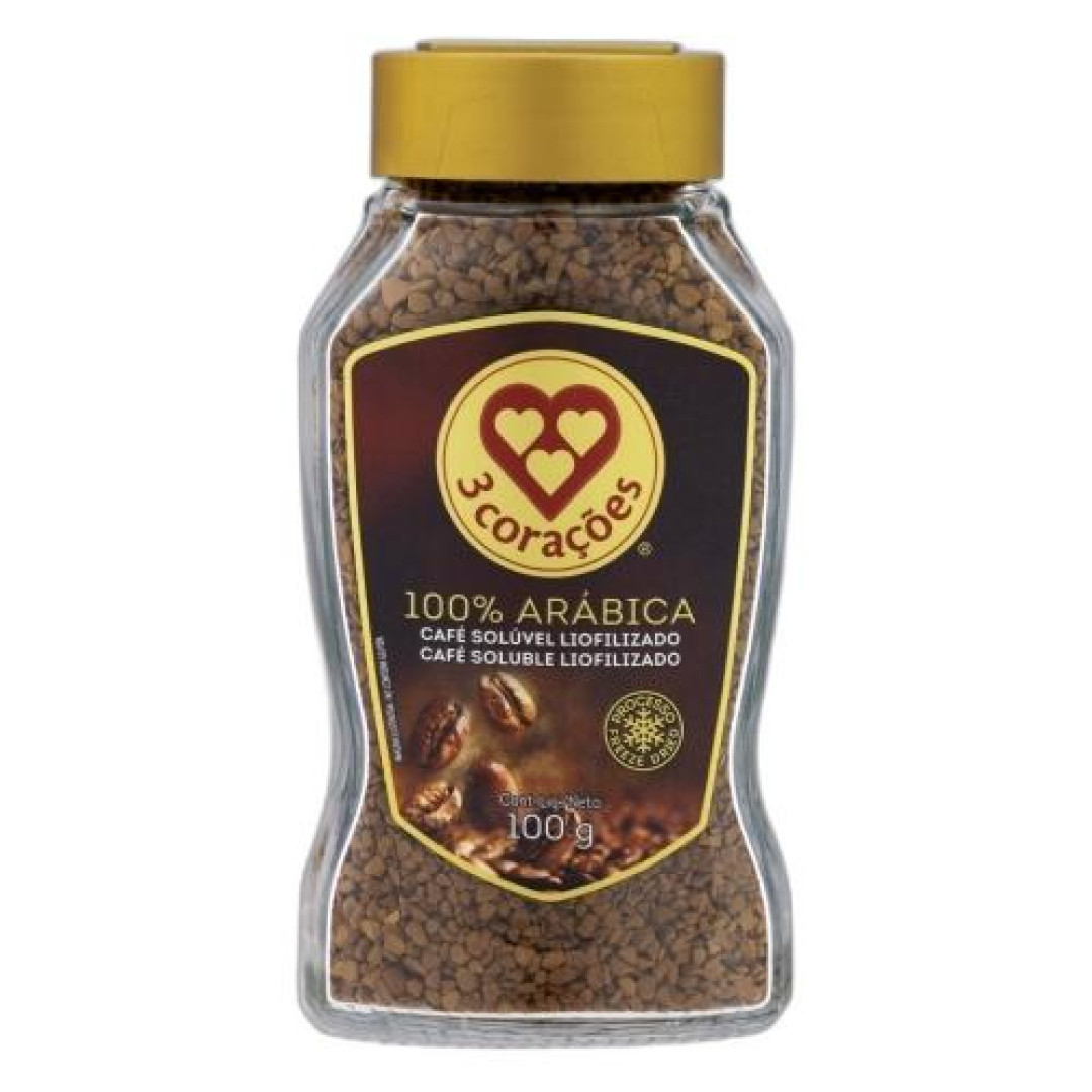 Detalhes do produto Cafe Soluvel Vidro 100Gr Tres Coracoes Liofilizado