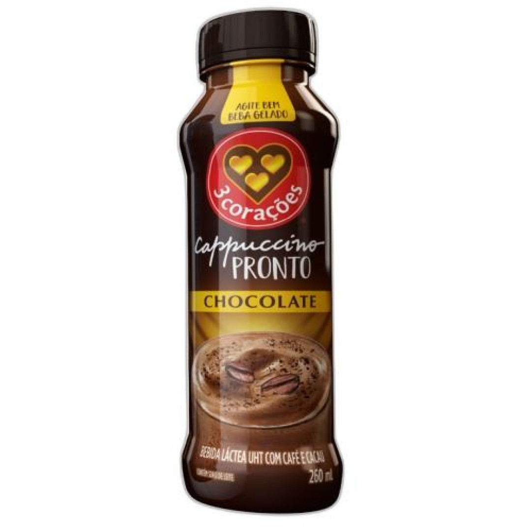 Detalhes do produto Bebida Lactea Cappuccino 260Ml Tres Cora Chocolate