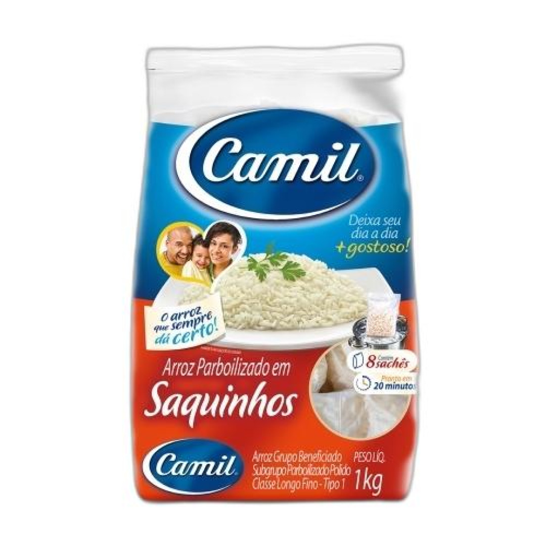 Detalhes do produto Arroz Parboilizado Saquinhos 1Kg Camil Branco