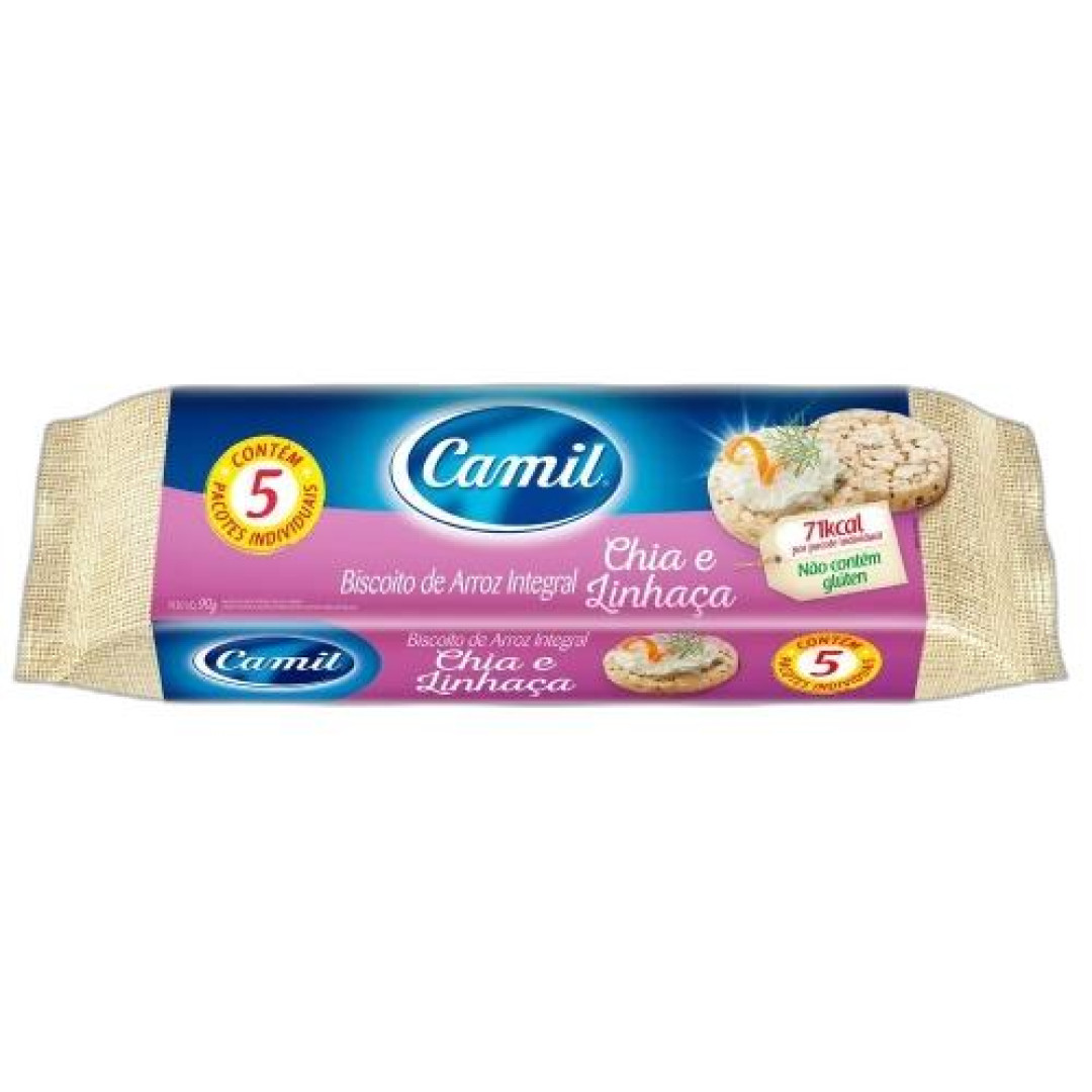 Detalhes do produto Bisc Arroz 90Gr Camil Chia.linhaca