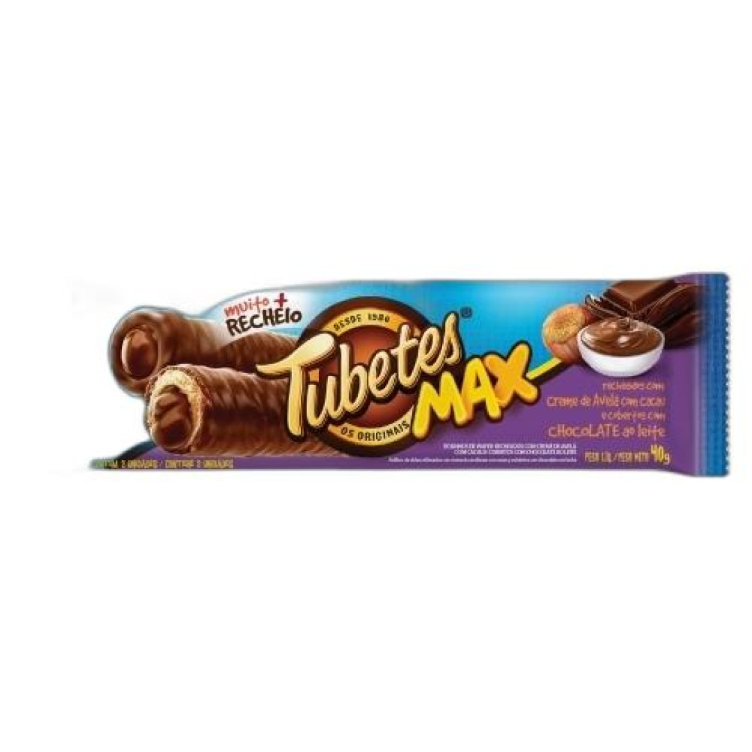 Detalhes do produto Bisc Cob Choc Rech Max Tubete 40Gr Bario Avela.cacau