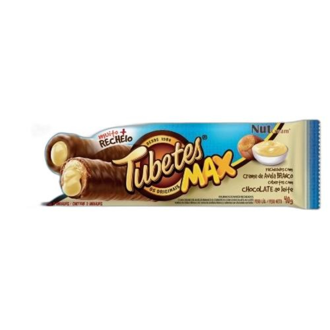 Detalhes do produto Bisc Cob Choc Rech Max Tubete 40Gr Bario  Avela Bco