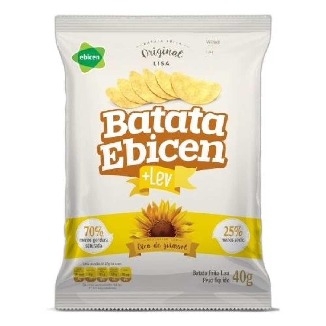 Detalhes do produto Batata Chips Lisa 40Gr Mais Lev Ebicen Original