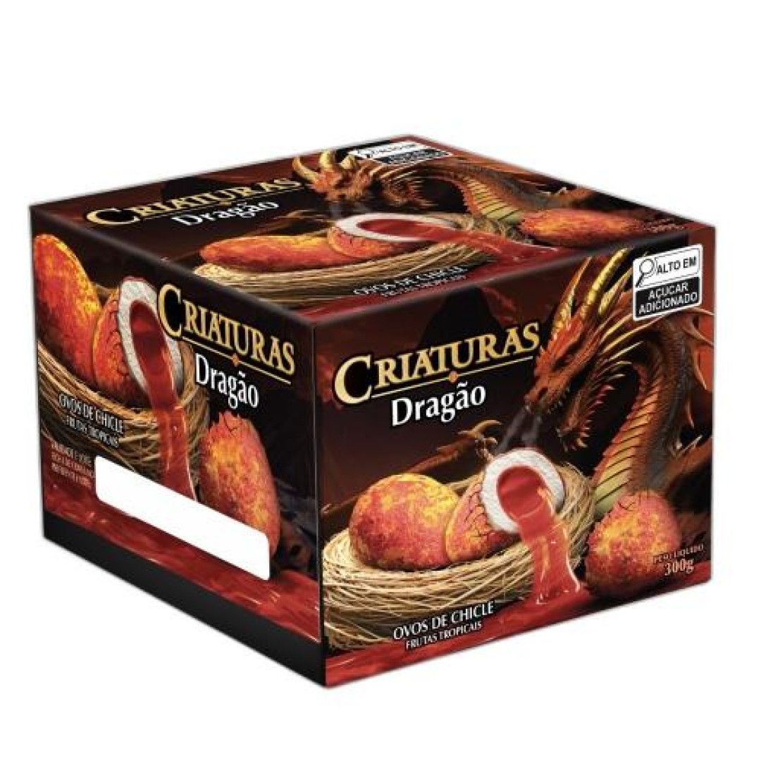 Detalhes do produto Chicle Criatura Ovo Dragao 40Un 300Gr Frutas Tropicai
