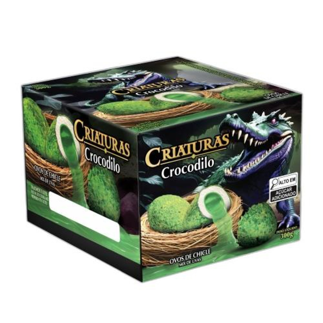 Detalhes do produto Chicle Criatura Ovo Crocodilo 40Un 300Gr Mix Uvas