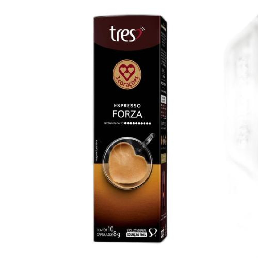 Detalhes do produto Cafe Espresso Capsula 10X8Gr Tres Coraco Forza