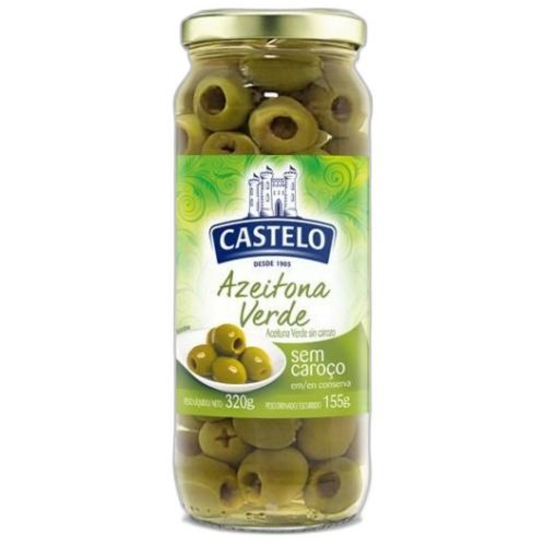 Detalhes do produto Azeitonas Verdes 155Gr Castelo Sem Caroco