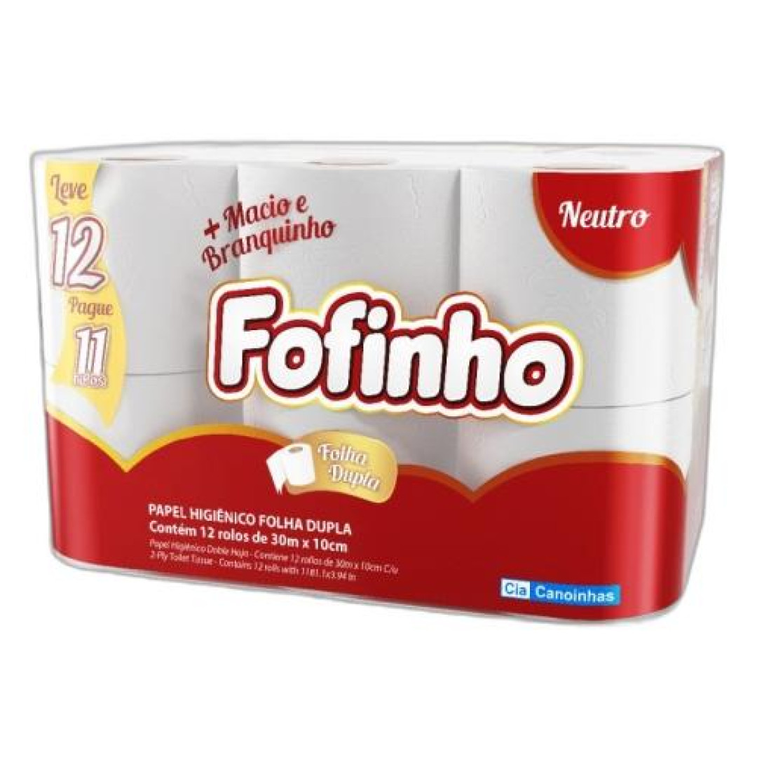 Detalhes do produto Papel Hig Fofinho Folha Dupla 12Un Can .