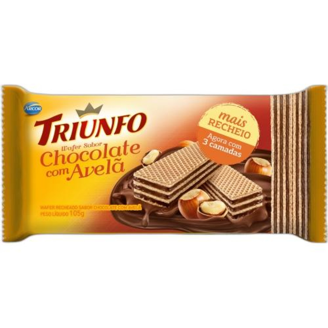 Detalhes do produto Bisc Wafer Triunfo 105Gr Arcor Choc.avela