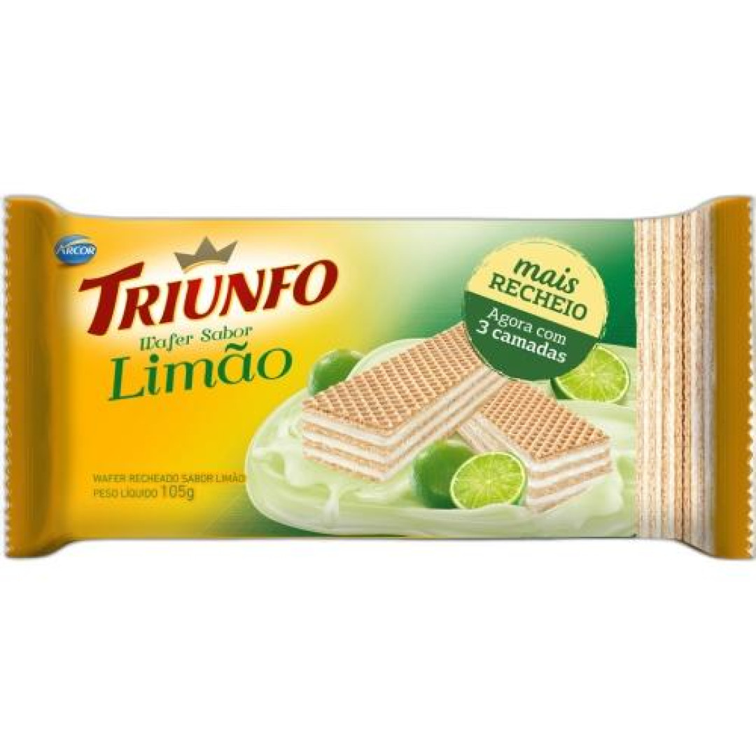 Detalhes do produto Bisc Wafer Triunfo 105Gr Arcor Limao