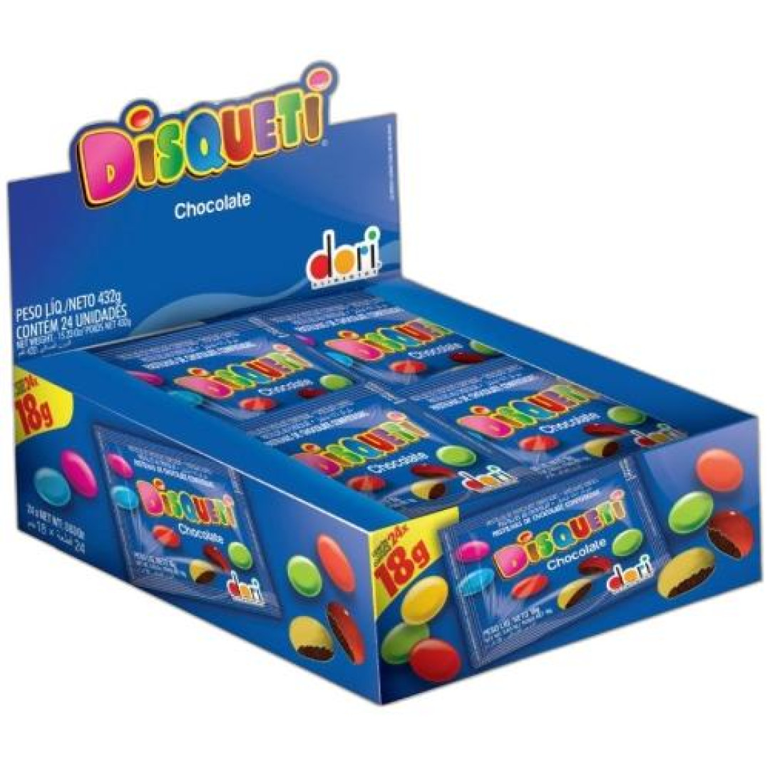 Detalhes do produto Confeito Disqueti 24X18Gr Dori Chocolate