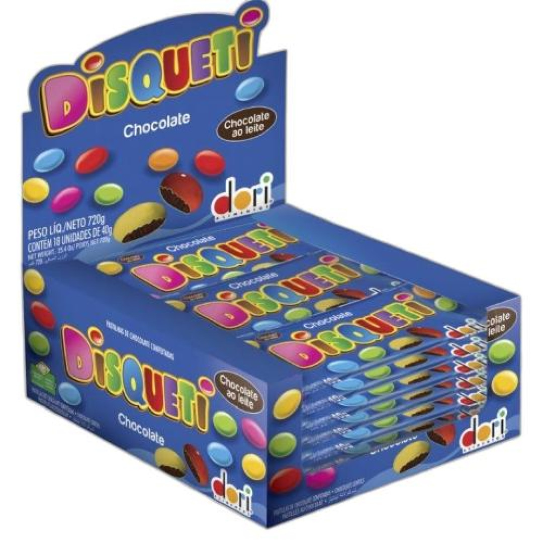 Detalhes do produto Confeito Disqueti 18X40Gr Dori Chocolate