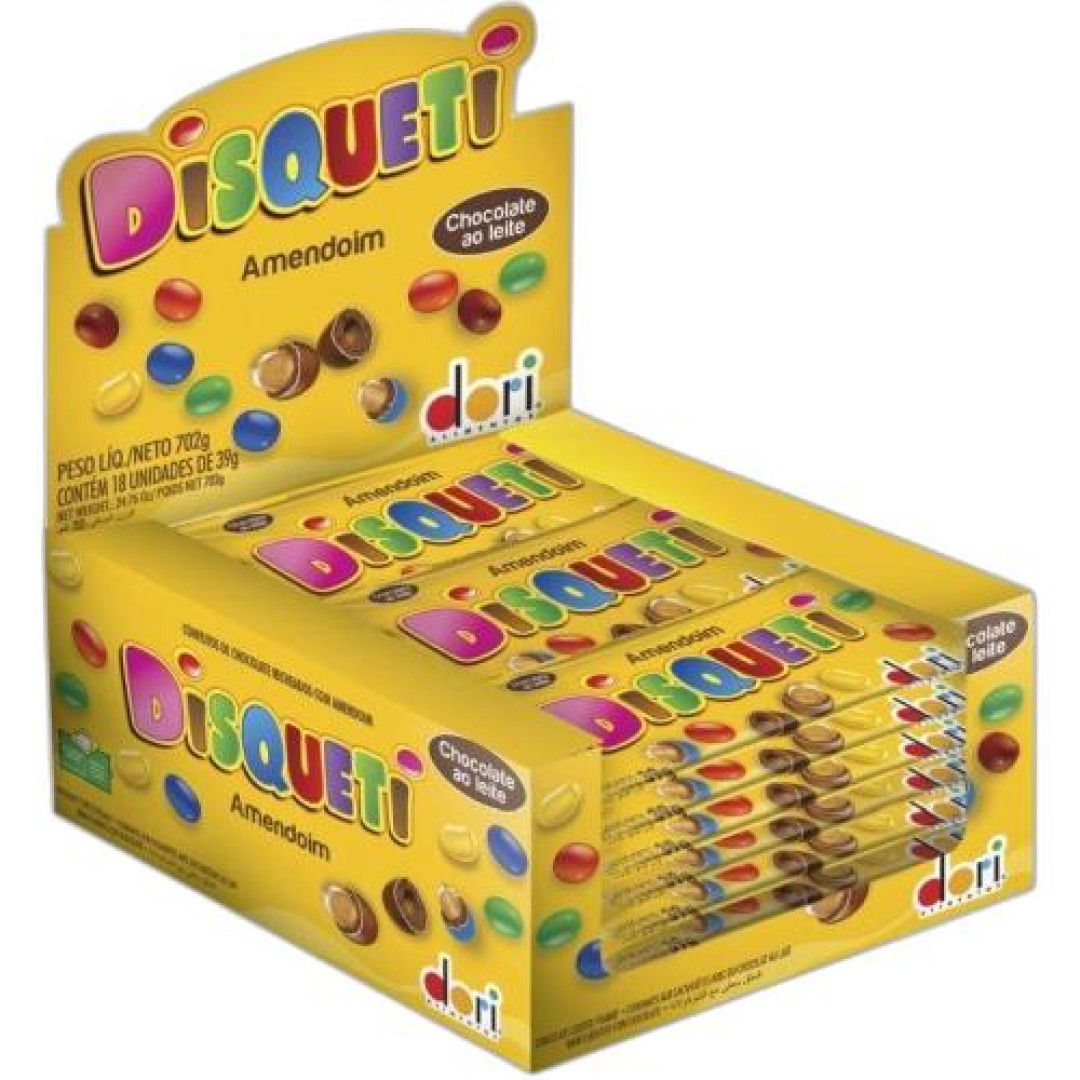 Detalhes do produto Confeito Disqueti 18X39Gr Dori Amendoim