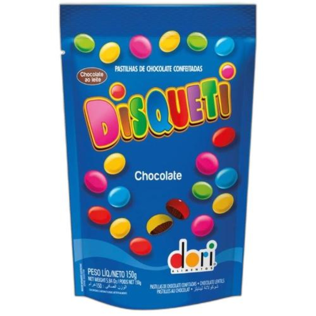 Detalhes do produto Confeito Disqueti Pc 120Gr Dori Chocolate