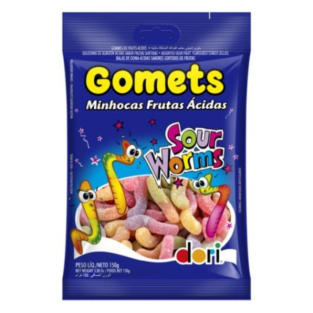 Detalhes do produto Goma Gomets Minhoca Frut Acida 150G Dori Frutas