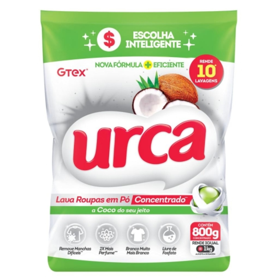 Detalhes do produto Lava Roupa Po Conc Urca 800Gr Gtex Coco