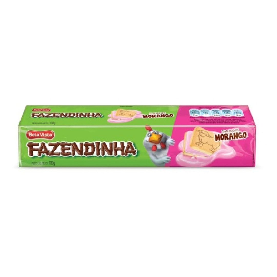 Detalhes do produto Bisc Rech Fazendinha 130Gr Bela Vista Morango