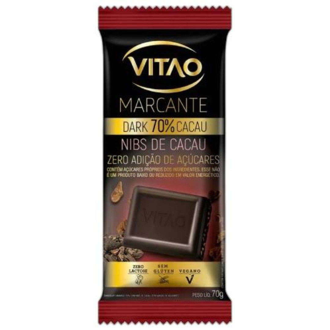 Detalhes do produto Choc 70% 70Gr Vitao Nibs.cacau