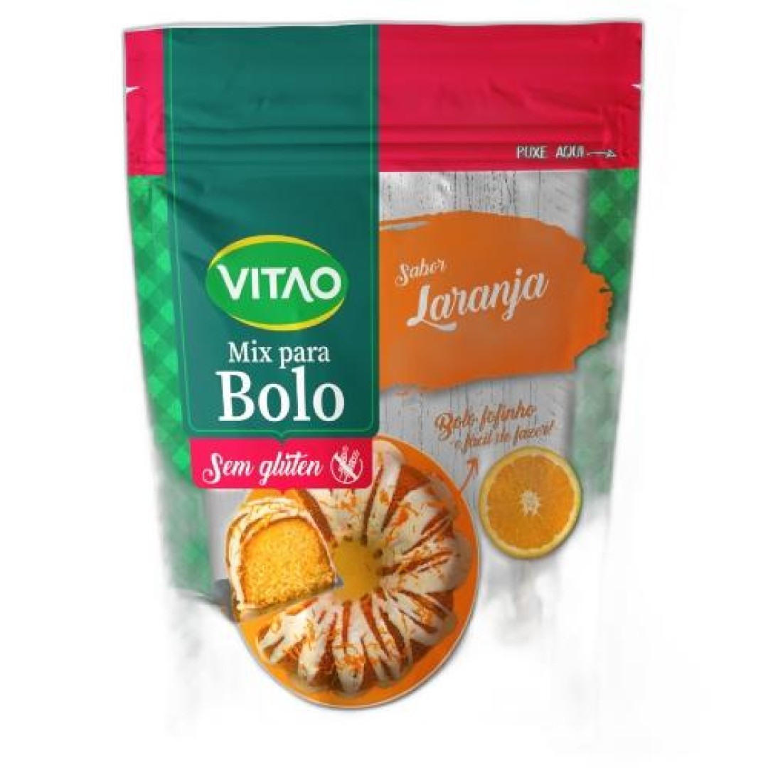 Detalhes do produto Mistura Para Bolo Sem Gluten 300Gr Vitao Laranja