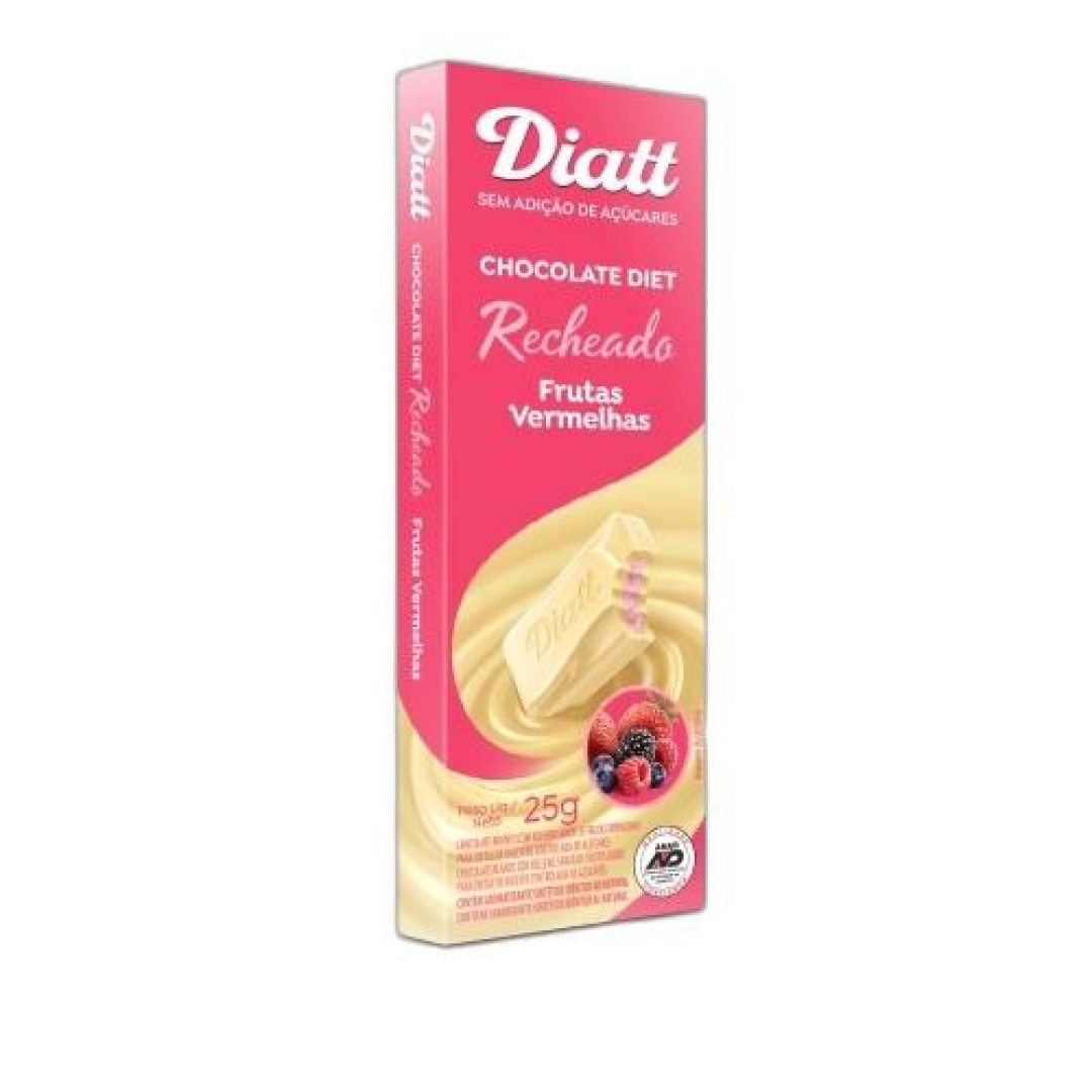 Detalhes do produto Choc Rech Diet 25Gr Diatt Bco.frutas Verm