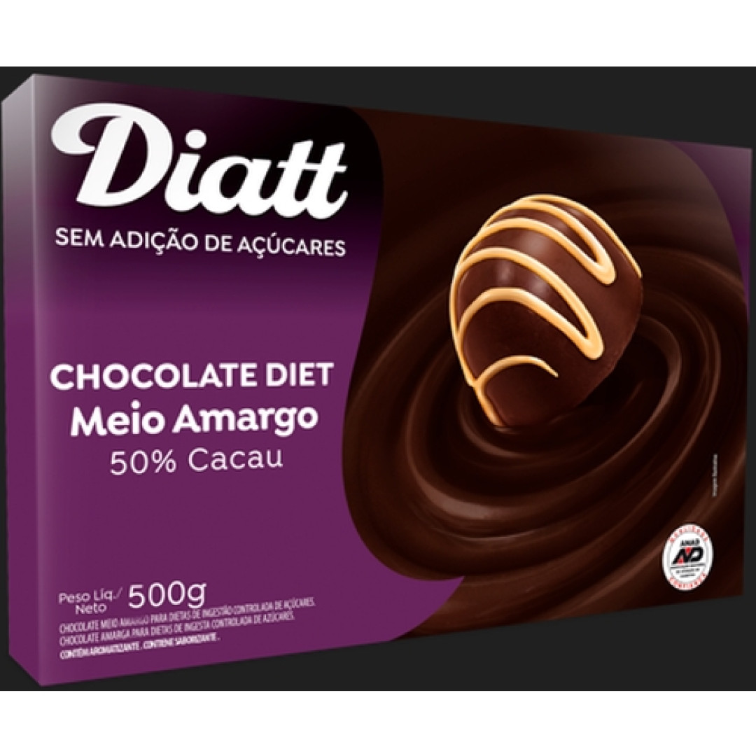 Detalhes do produto Choc Diet 500Gr Diatt Choc Meio Amarg