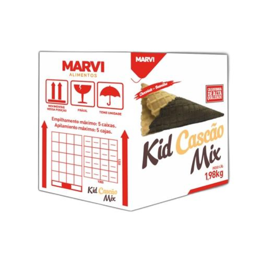 Detalhes do produto Cascao Mix Sorvete Kid 1,98Kg (120Un) Ma Baunilha.choc
