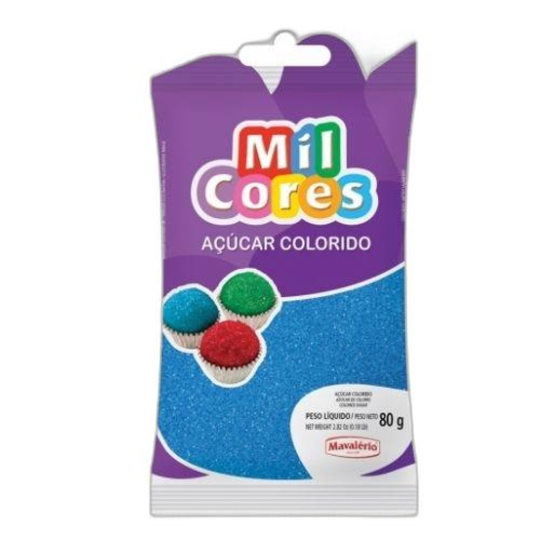 Detalhes do produto Acucar Colorido 80Gr Mil Cores Mavaler Azul