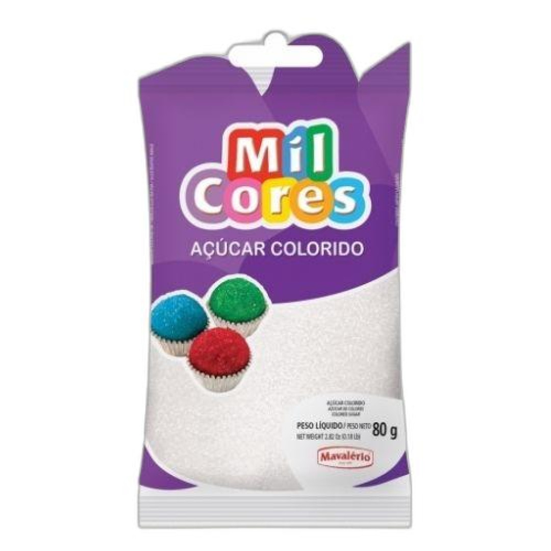 Detalhes do produto Acucar Colorido 80Gr Mil Cores Mavaler Branco