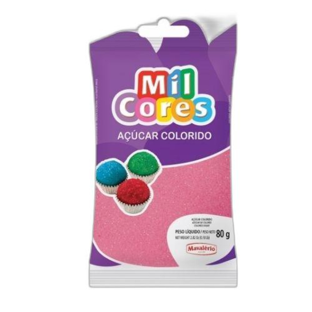 Detalhes do produto Acucar Colorido 80Gr Mil Cores Mavaler Rosa
