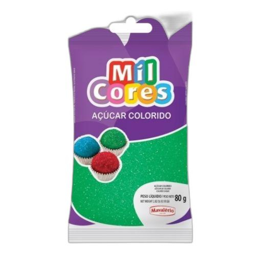 Detalhes do produto Acucar Colorido 80Gr Mil Cores Mavaler Verde
