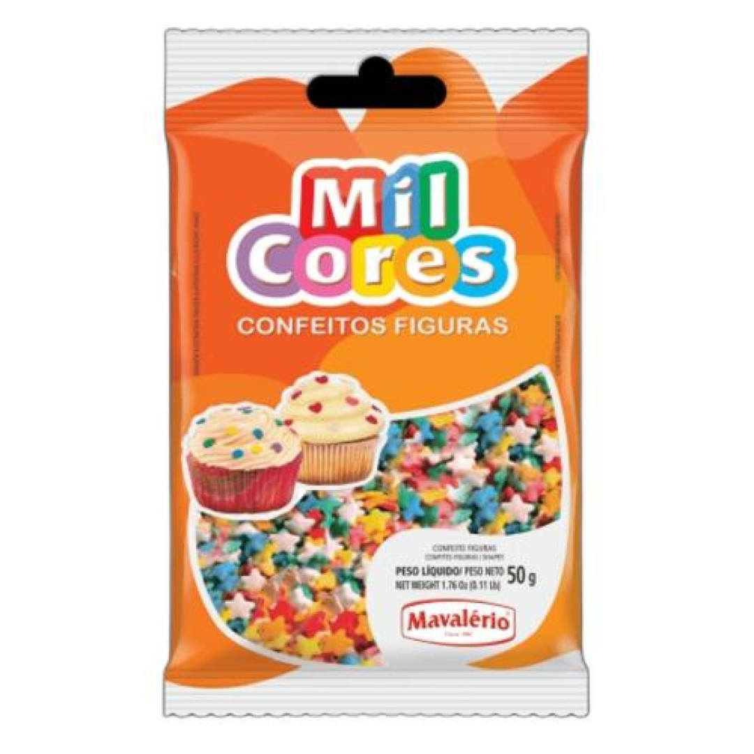 Detalhes do produto Conf Figuras Pc 50Gr Mil Cores Estrelas