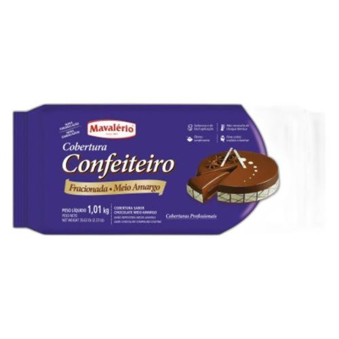 Detalhes do produto Cobert Frac Confeit 1,01Kg Mavalerio Meio Amargo