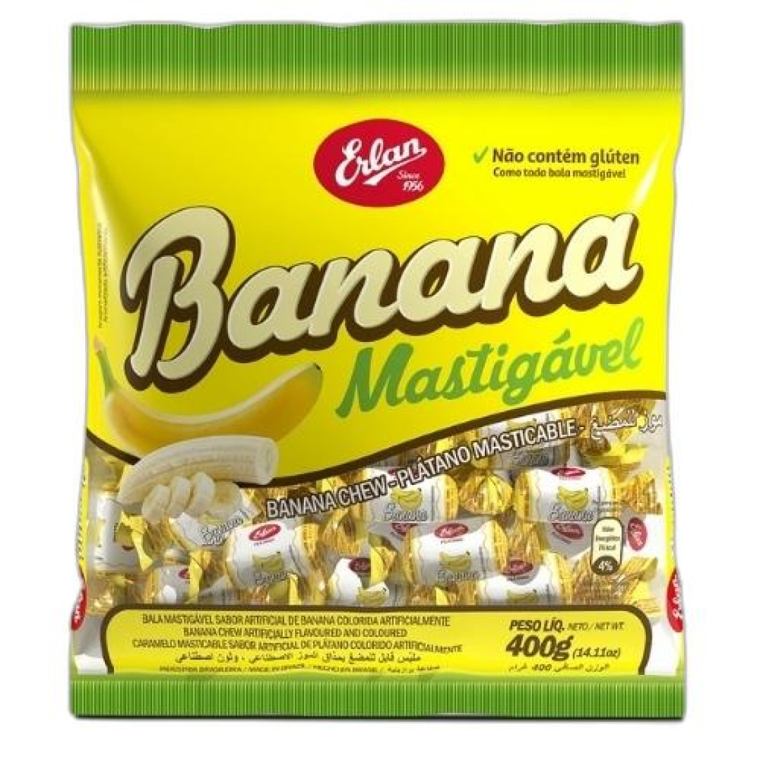 Detalhes do produto Bala Mast 400Gr Erlan Banana