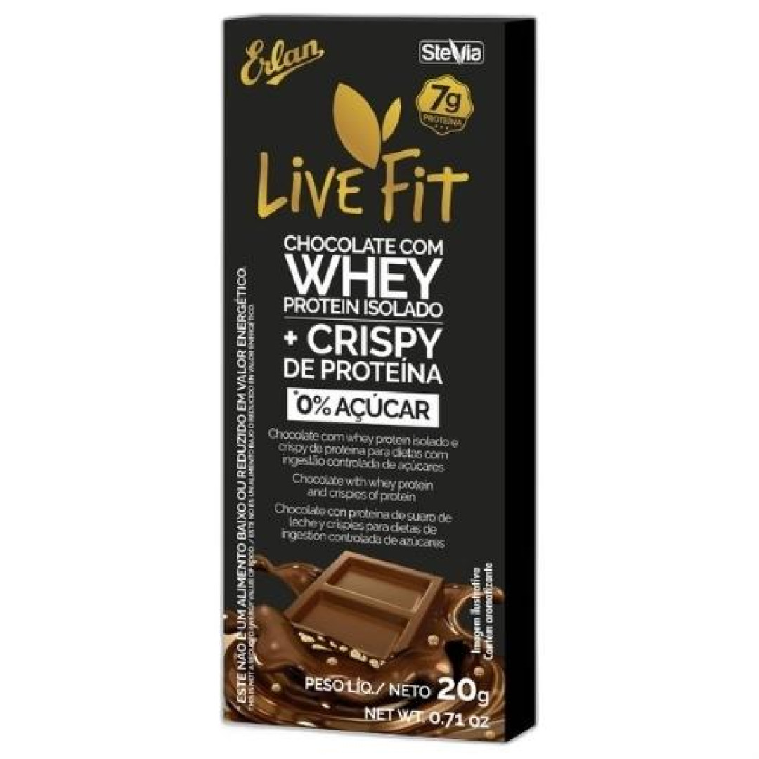 Detalhes do produto Choc Whey Zero Ac Live Fit 20Gr Erlan Ao Leite
