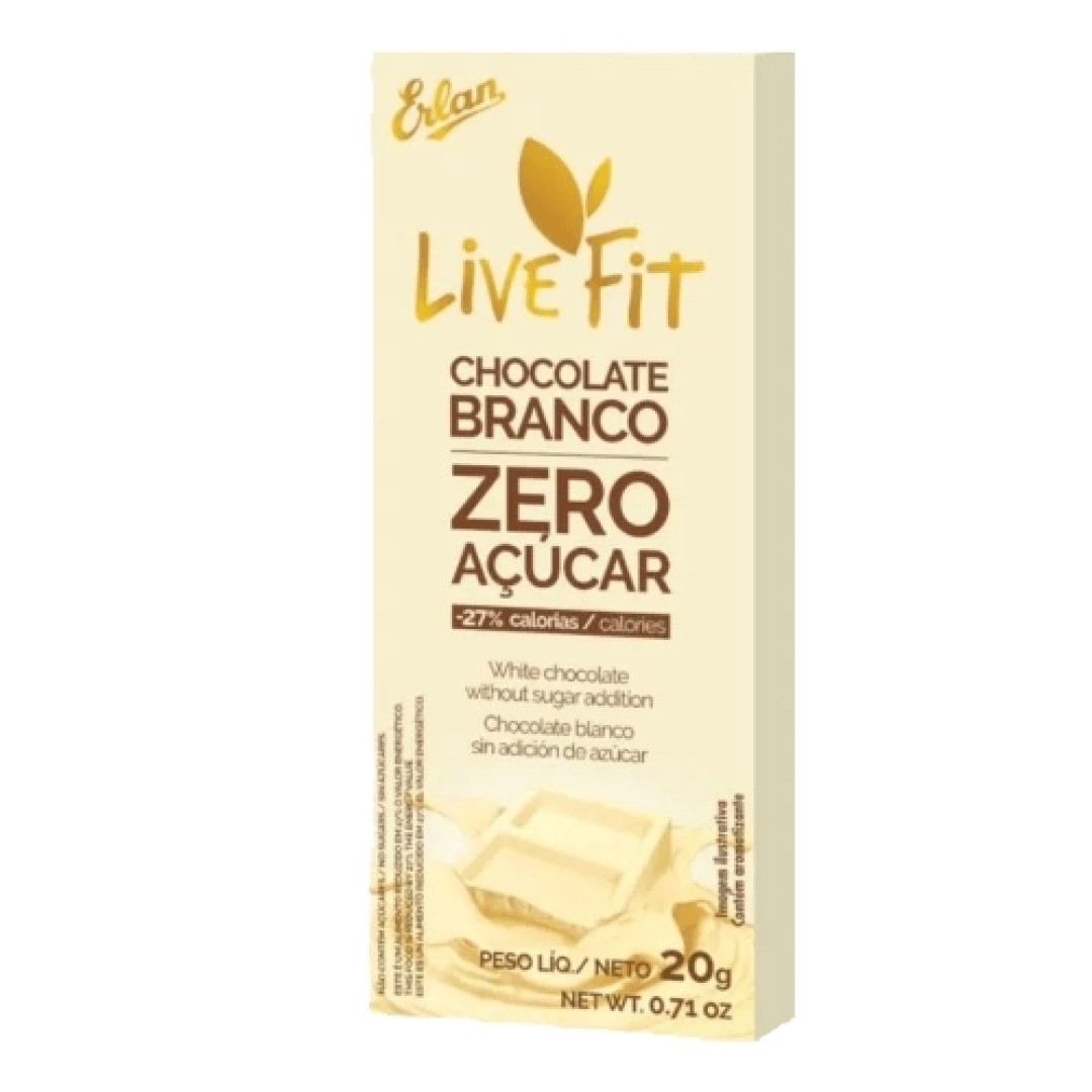 Detalhes do produto Choc Zero Acucar Live Fit 20Gr Erlan Choc Bco