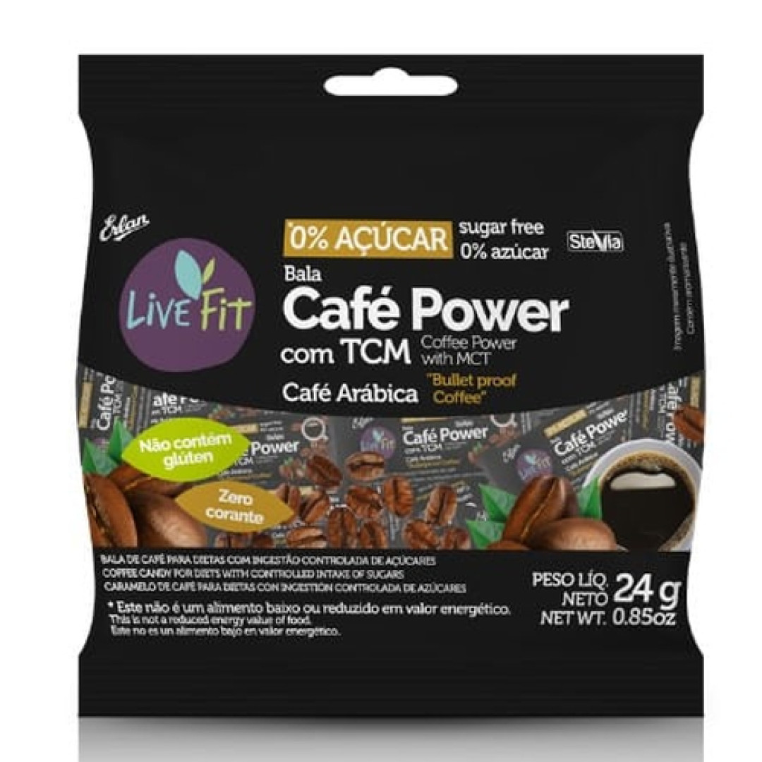 Detalhes do produto Bala Dura Live Fit Zero Acucar 24G Erlan Cafe