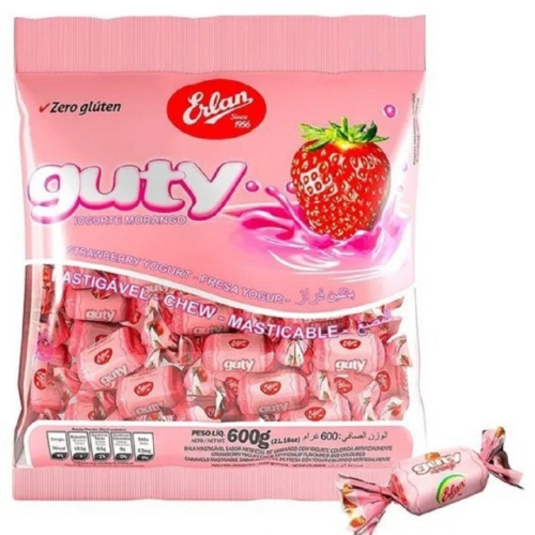 Detalhes do produto Bala Mast Guty 500Gr Erlan Morango